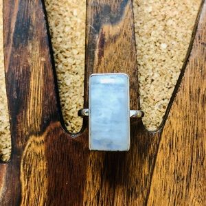 Sterling Silver Native Moonstone Ring Boho Size 8